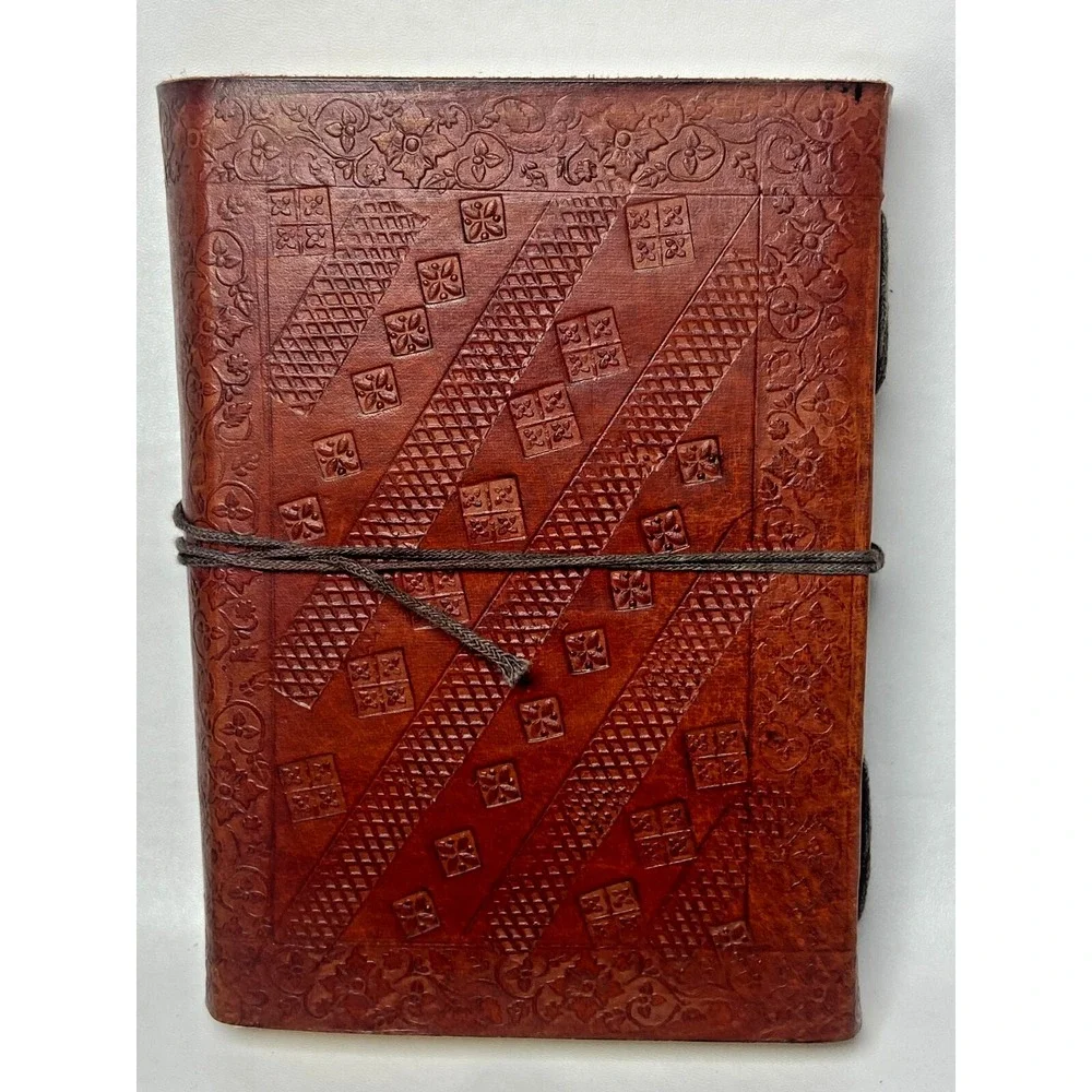 Leather Camel Journal Notebook Planner Handmade Unlined Paper Pages Bound‎